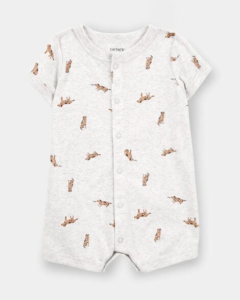 baby boy dog romper - grey