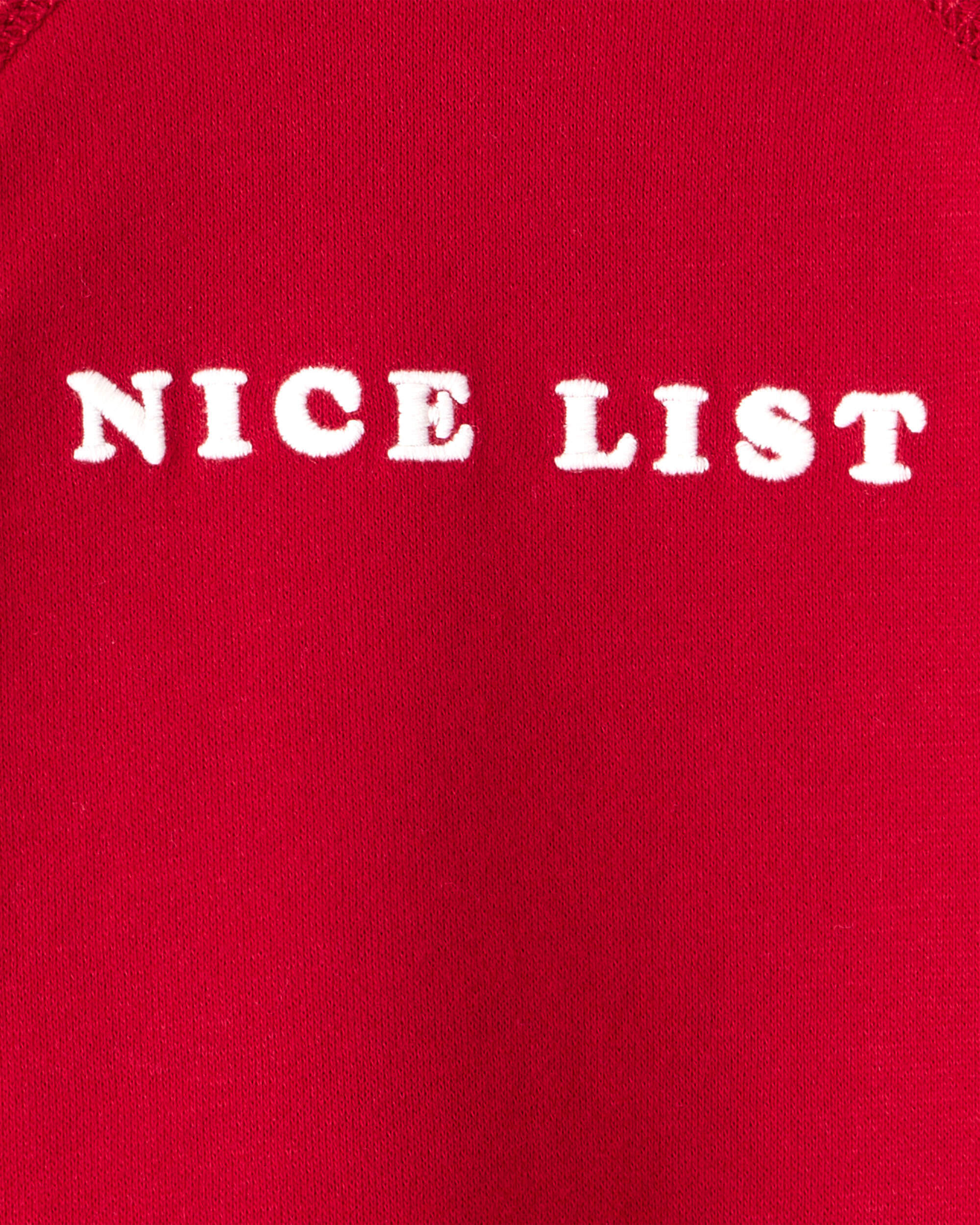Baby Boy Christmas Nice List Long-Sleeve Pullover Sweatshirt - Red