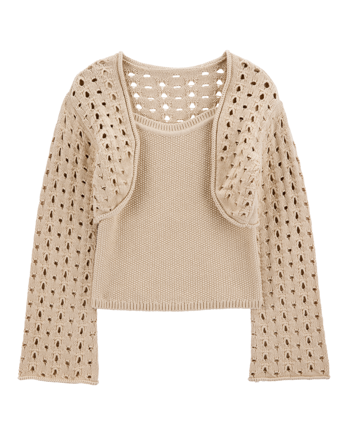 Kid 2-Piece Knit Tank and Cardigan Set - Khaki - OshKosh Kid 2-Piece Knit Tank and Cardigan Set - Khaki - OshKosh