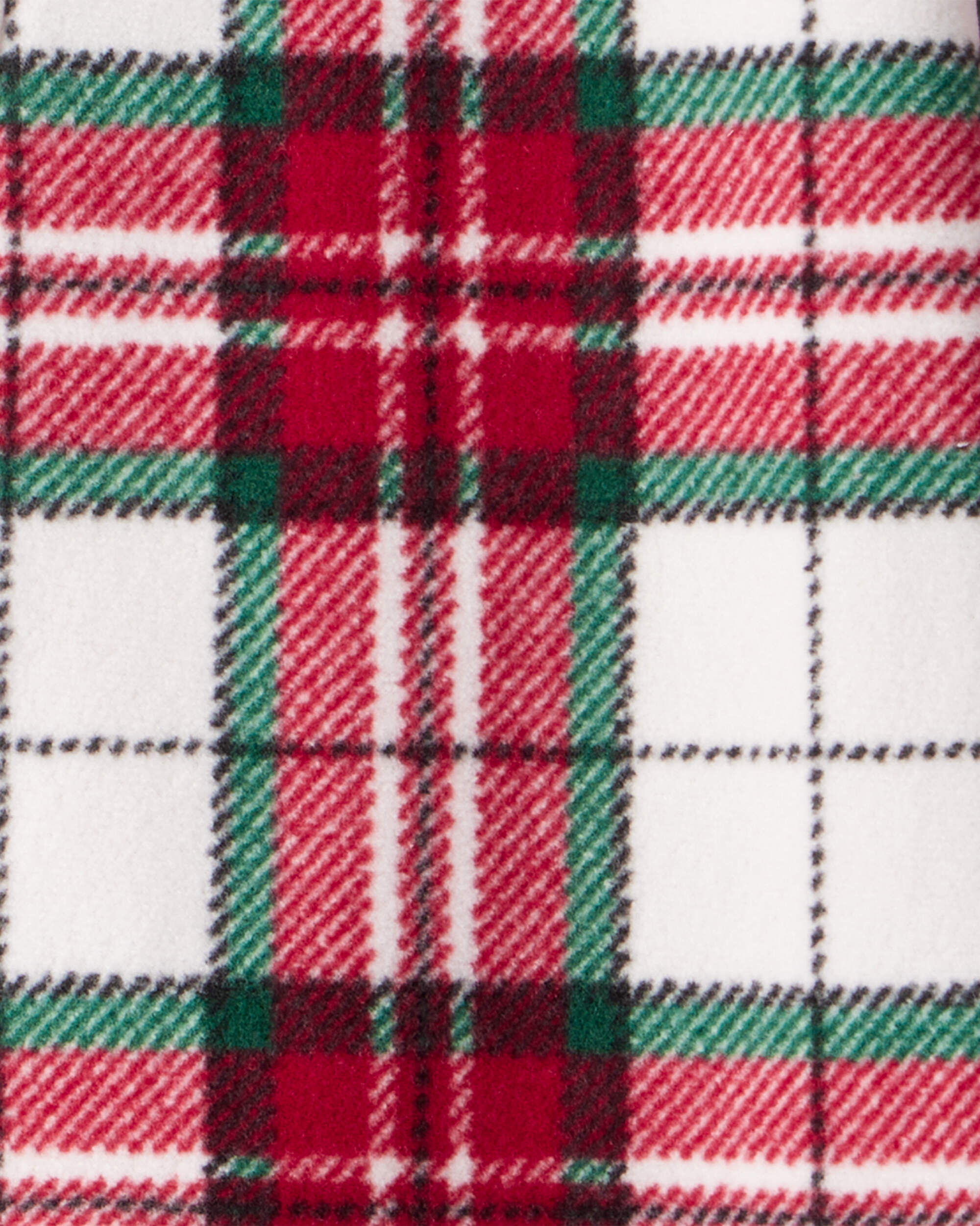 Toddler Plaid Print Fleece Long-Sleeve Loose Fit 1-Piece Pajamas