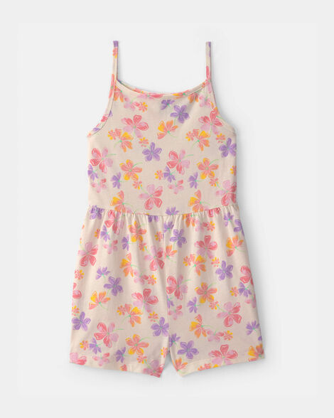girls tropical floral romper