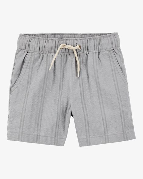 Product image 4 of Baby 2-Piece Seersucker Button-Down Shirt & Drawstring Shorts Set - Grey
