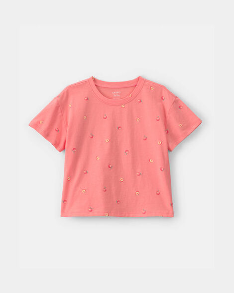 toddler girl peaches relaxed top - orange