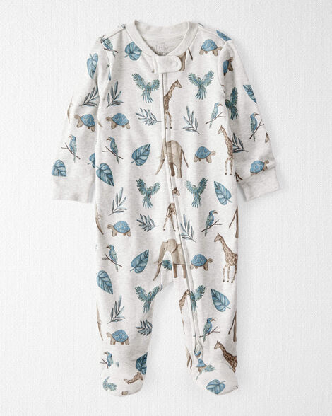 Product image 1 of Baby Organic Cotton Safari-Print Sleep & Play Pajamas