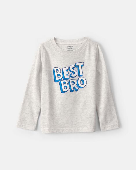 toddler boy 'best bro' long-sleeve graphic tee - grey