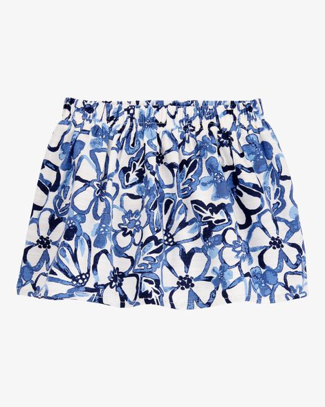  Product image 1 of Baby Floral Linen Look-Alike Pull-On Skort - Blue