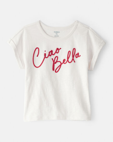 Product image 1 of Girls Ciao Bella Short-Sleeve Graphic Tee - White