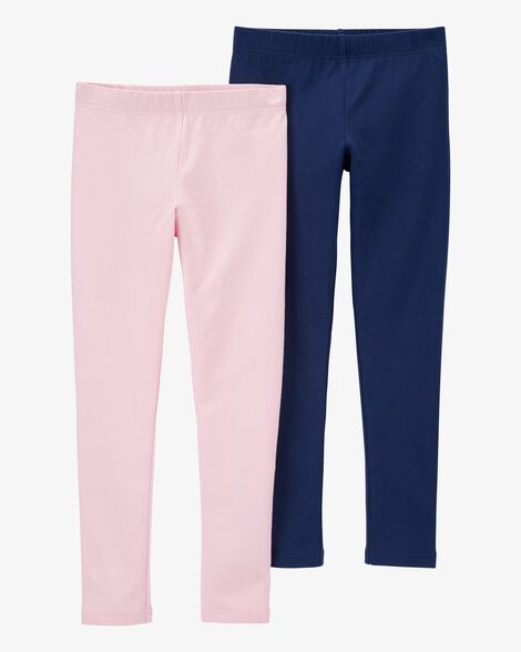  Product image 1 of Kid 2-Pack Pink & Navy Leggings
