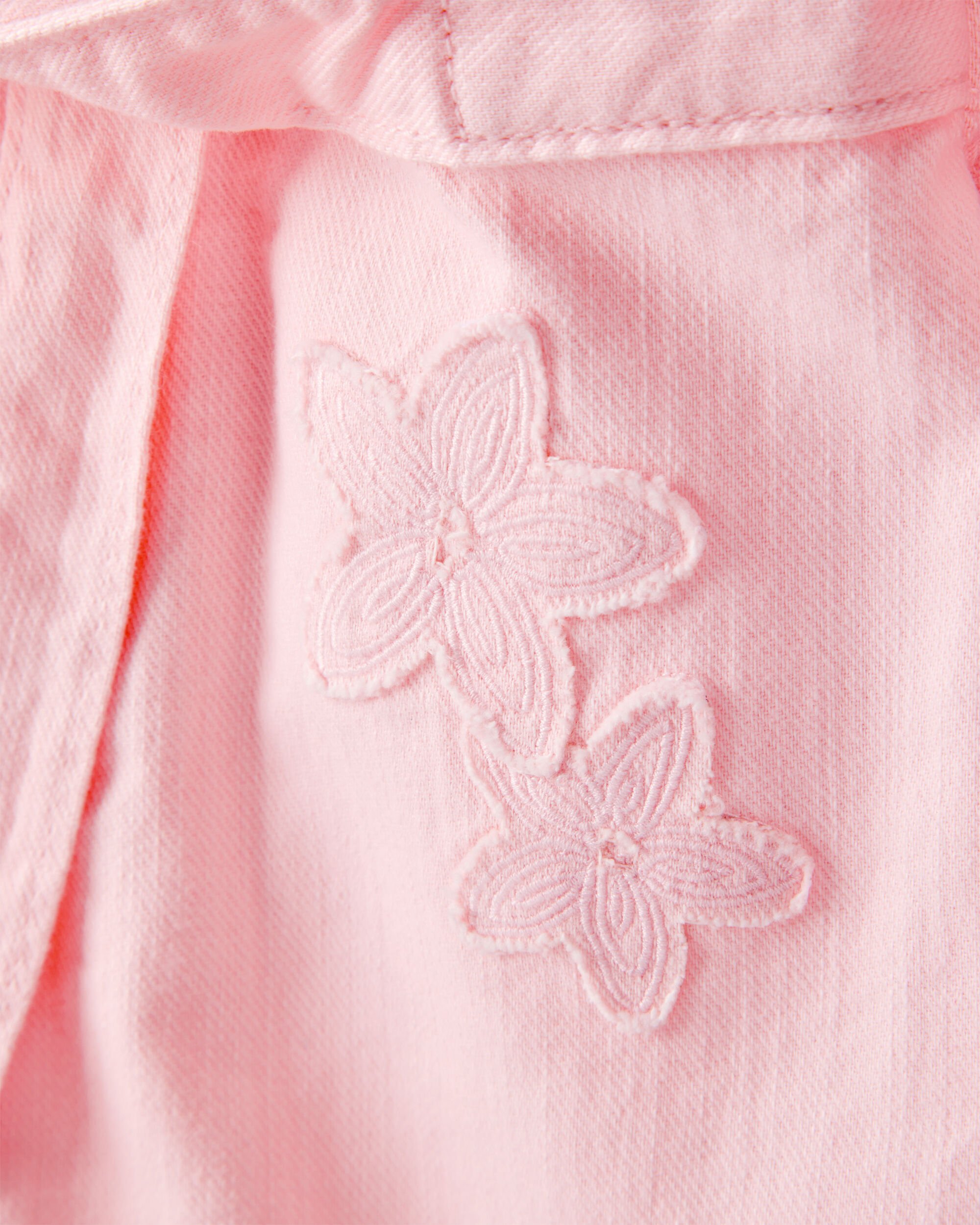 Toddler Girl Embroidered Cotton Long-Sleeve Dress - Pink