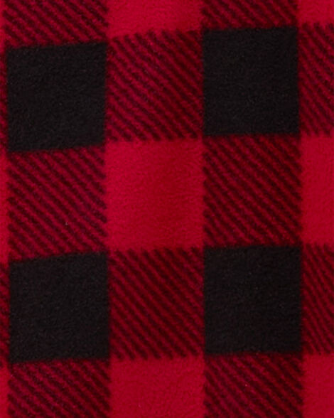 Product image 3 of Toddler 1-Piece Buffalo Check Fleece Footie Pajamas