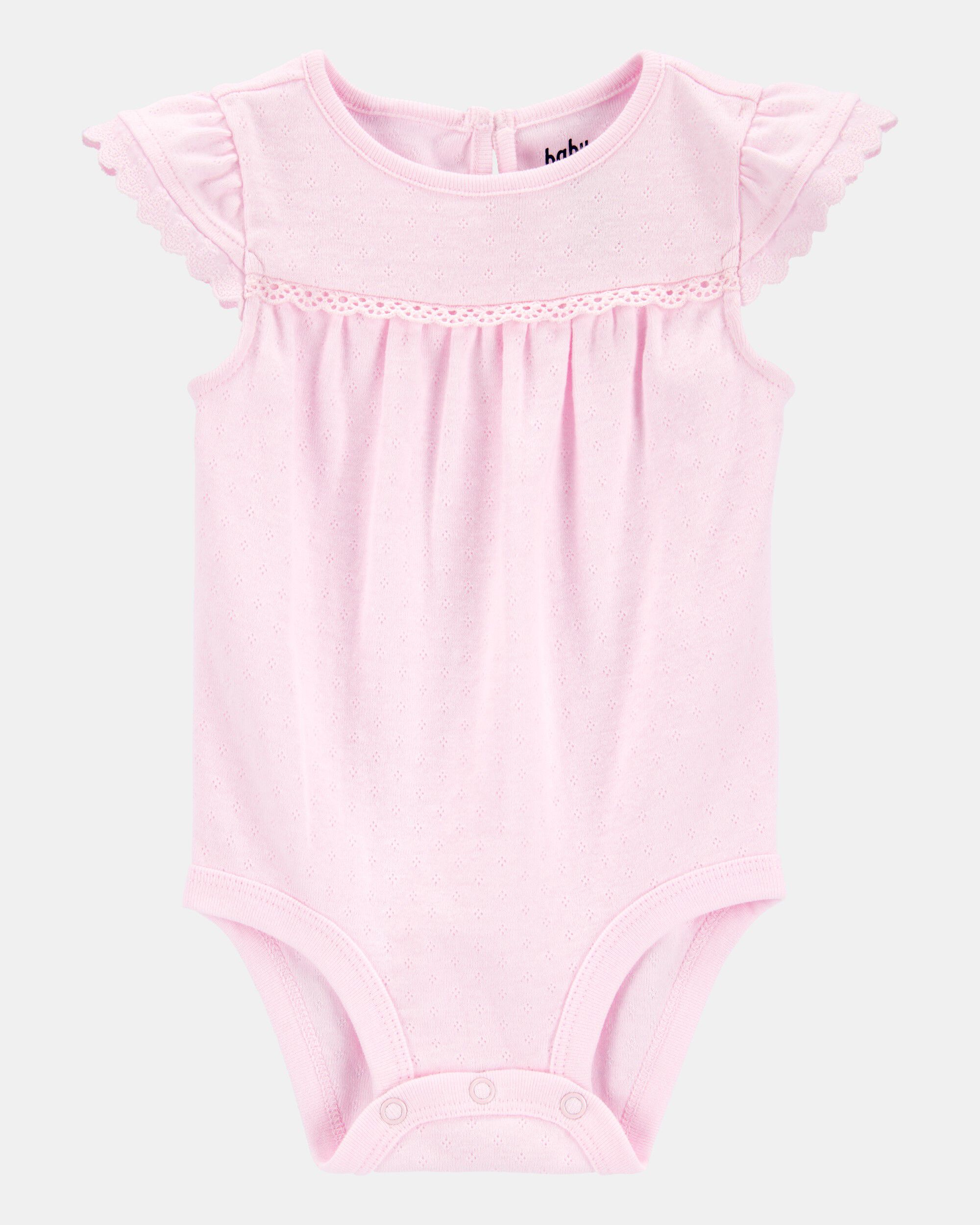Baby 2-Piece Pointelle Bodysuit & Embroidered Hem Pants Set