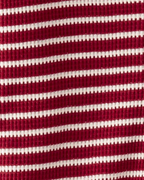 Product image 3 of Baby Organic Cotton Waffle Knit Striped Sleep & Play Pajamas