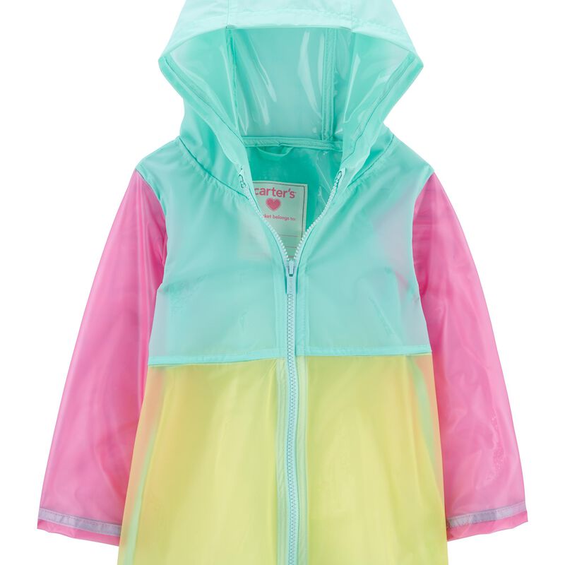 Multi Toddler Rainbow Translucent Rain Coat
