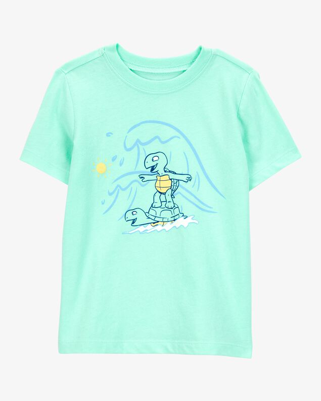 Product image 1 of Toddler Boy Surfing Turtle Short-Sleeve Graphic Tee - Aqua