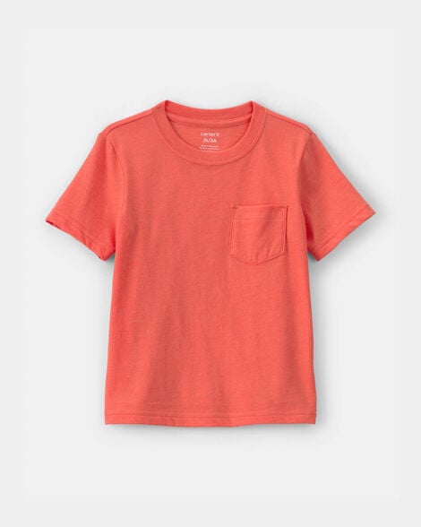 toddler solid pocket t-shirt - orange