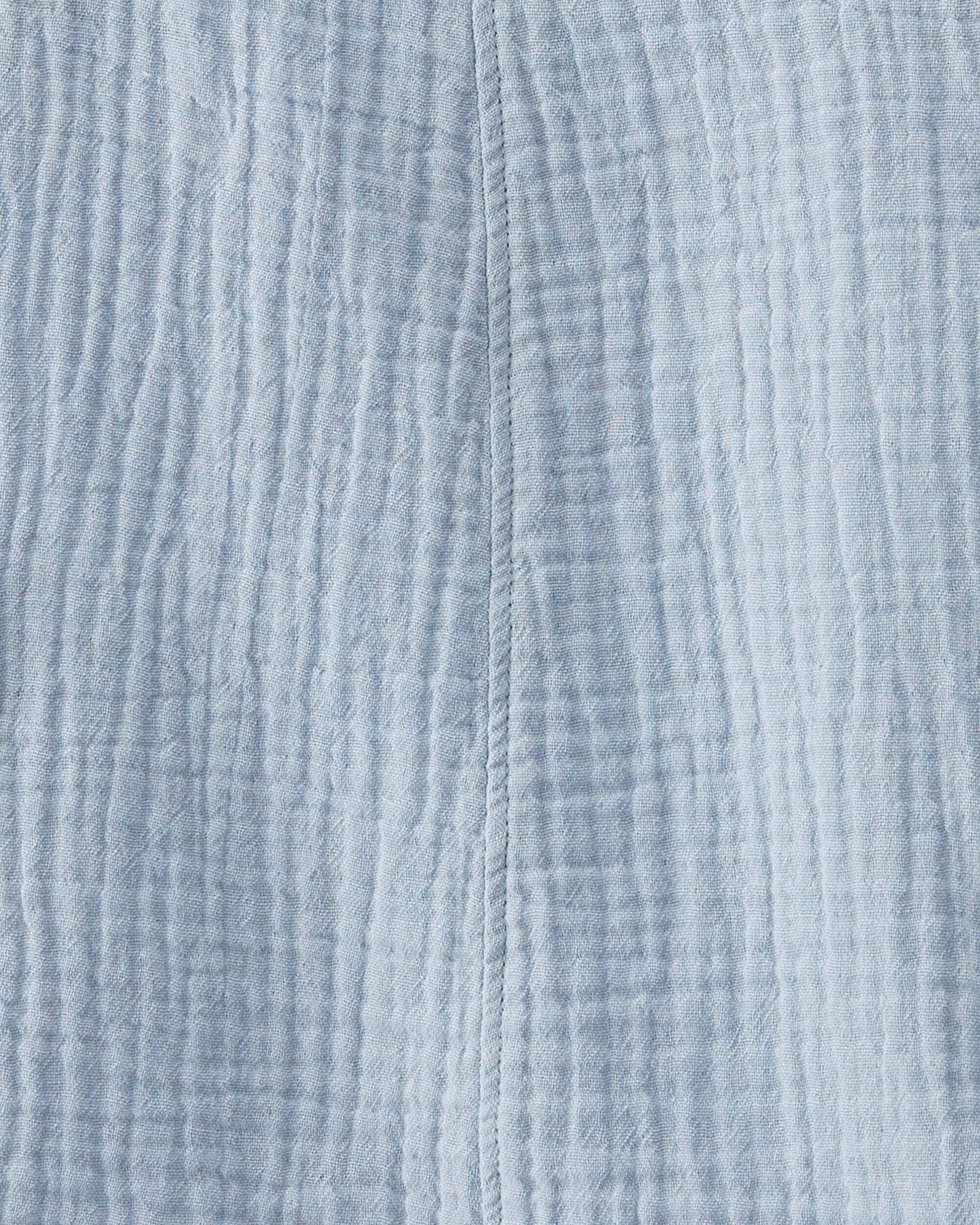 Toddler Organic Cotton Gauze Shortalls in Seal Blue