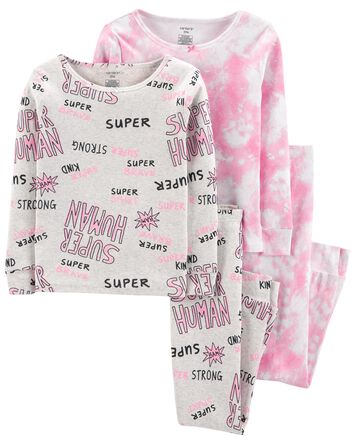 Kid 4-Piece Tie-Dye 100% Snug Fit Cotton Pajamas