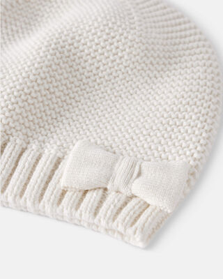 Product image 2 of Baby Girl Knit Beanie - White