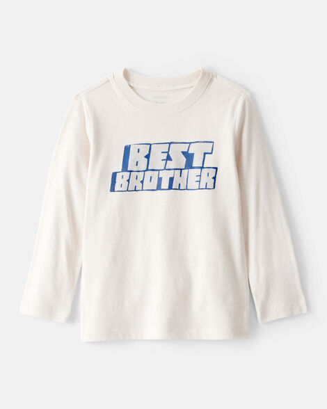 toddler boy best brother long-sleeve graphic tee - white