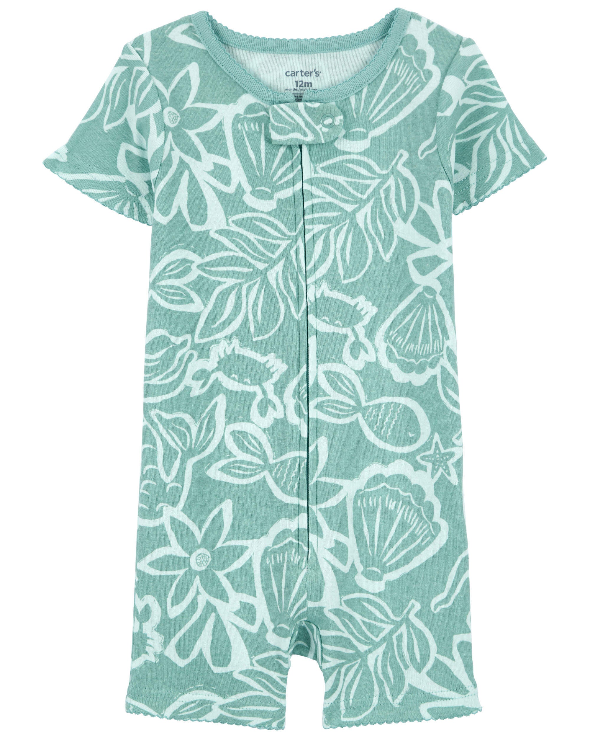 Toddler 1 Piece Ocean Print 100 Cotton Romper Pajamas Carter s Carter s