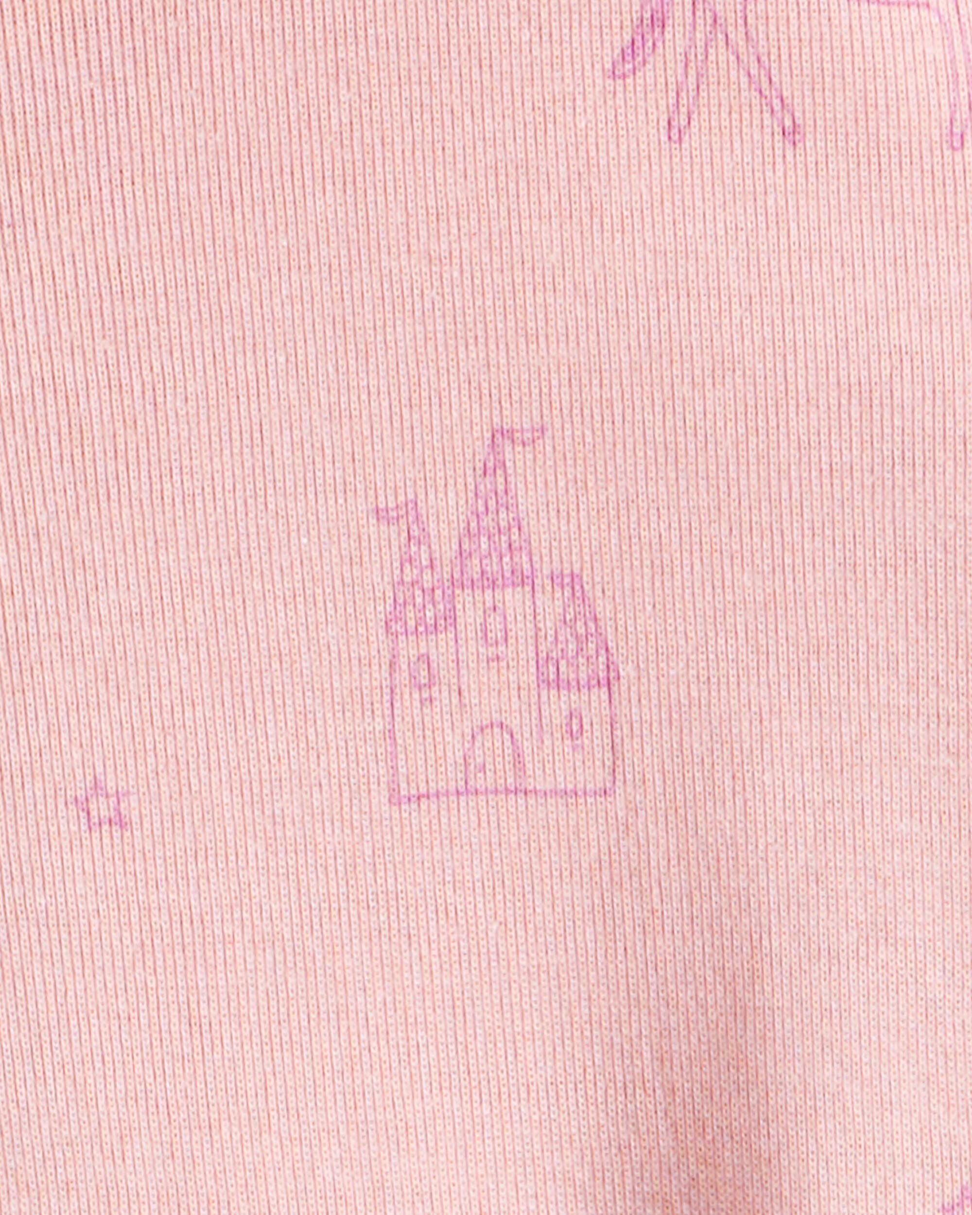 Toddler Girl Fairy Star Print 100% Cotton Long-Sleeve Snug Fit 1-Piece Pajamas - Pink