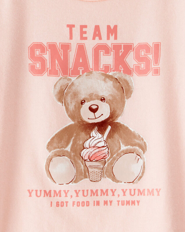 Product image 2 of Toddler Girl Team Snacks Bear Short-Sleeve Graphic Tee - Pink