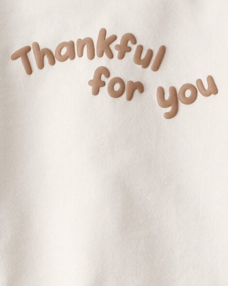 Baby Thanksgiving Print 100% Cotton Long-Sleeve 2-Piece Pajamas - Cream
