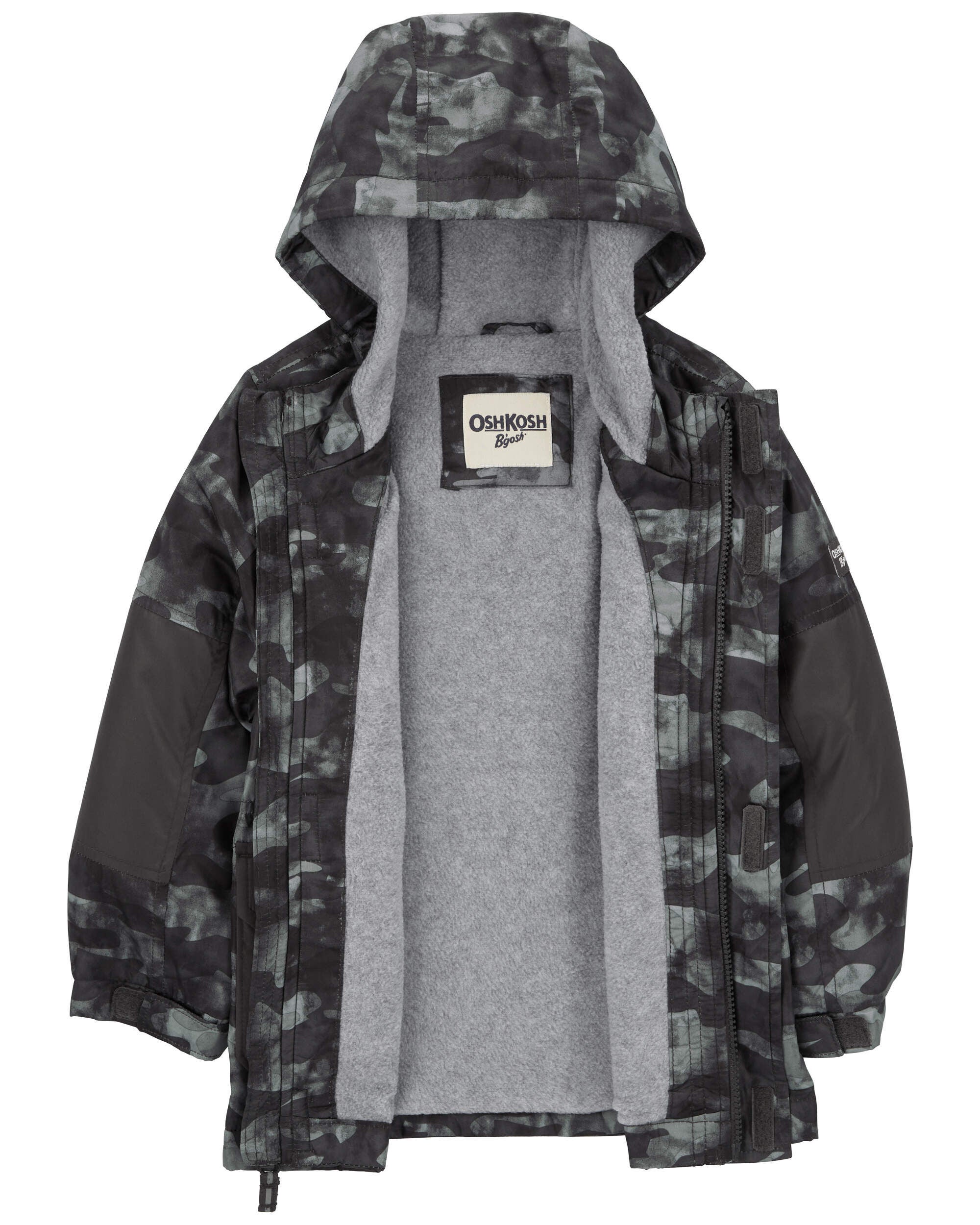 Fleece lined camo jacket top