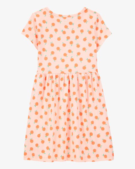  Product image 2 of Kid Orange Print Short-Sleeve Dress