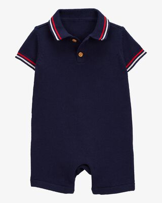 Product image 1 of Baby Polo Knit Romper - Navy