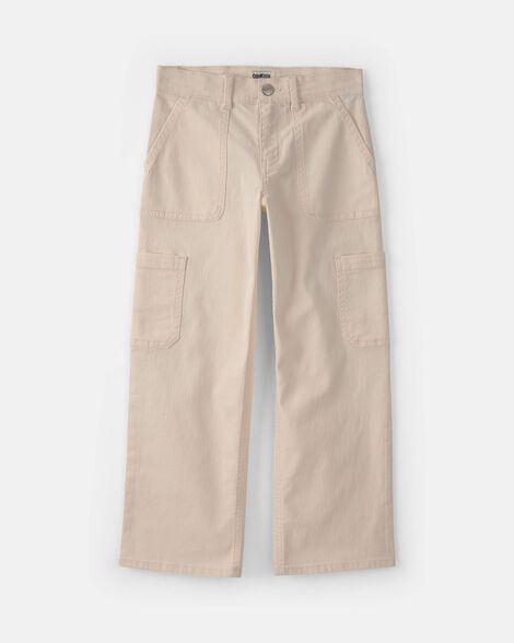 Girls Straight-Leg Cargo Pants - Cream