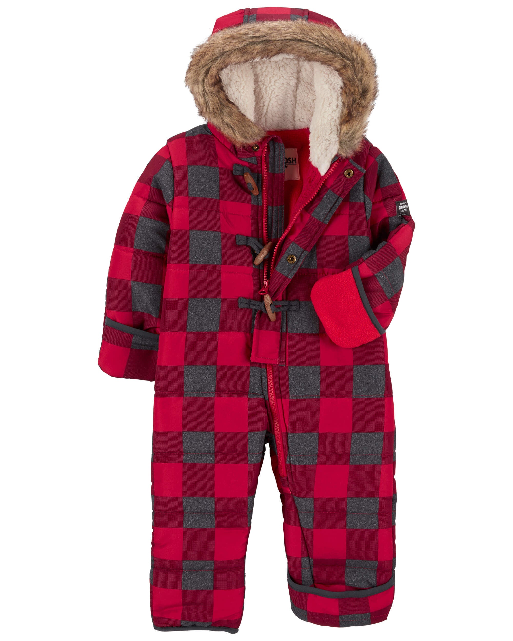 Red baby snowsuit top