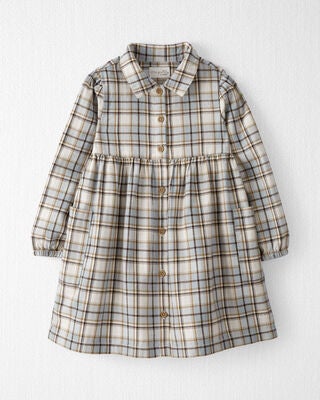Product image 1 of Toddler Organic Cotton Herringbone Plaid Button-Front Dress