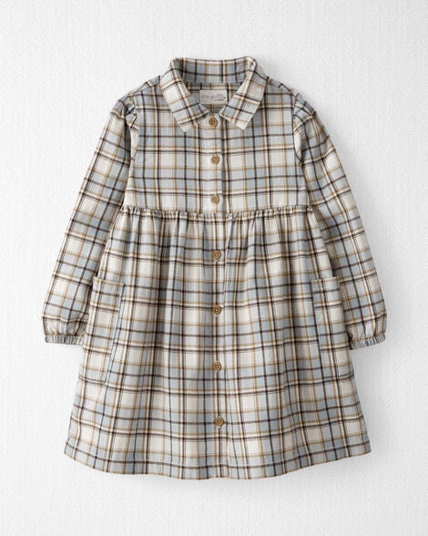  Product image 1 of Toddler Organic Cotton Herringbone Plaid Button-Front Dress