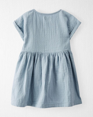 Product image 2 of Toddler Organic Cotton Gauze Dress in Blue
