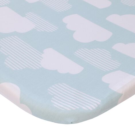  Product image 1 of Skip Hop Cozy-Up 2-in-1 Bedside Sleeper 100% Cotton Fitted Bassinet Sheet - Blue & White Clouds