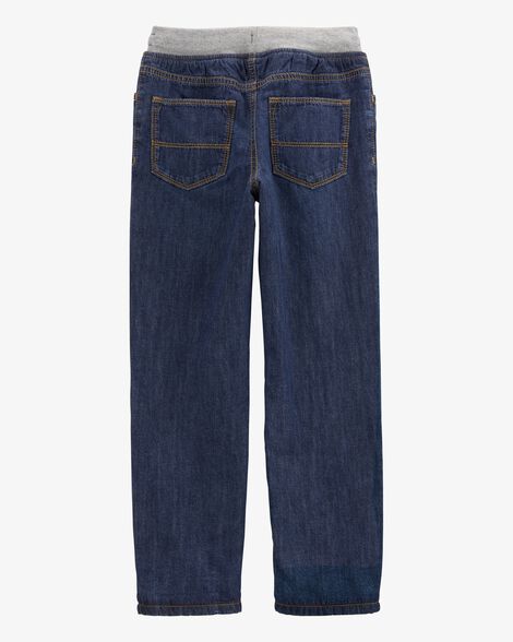  Product image 2 of Kid Drawstring Pull-On Jeans - Dark Blue