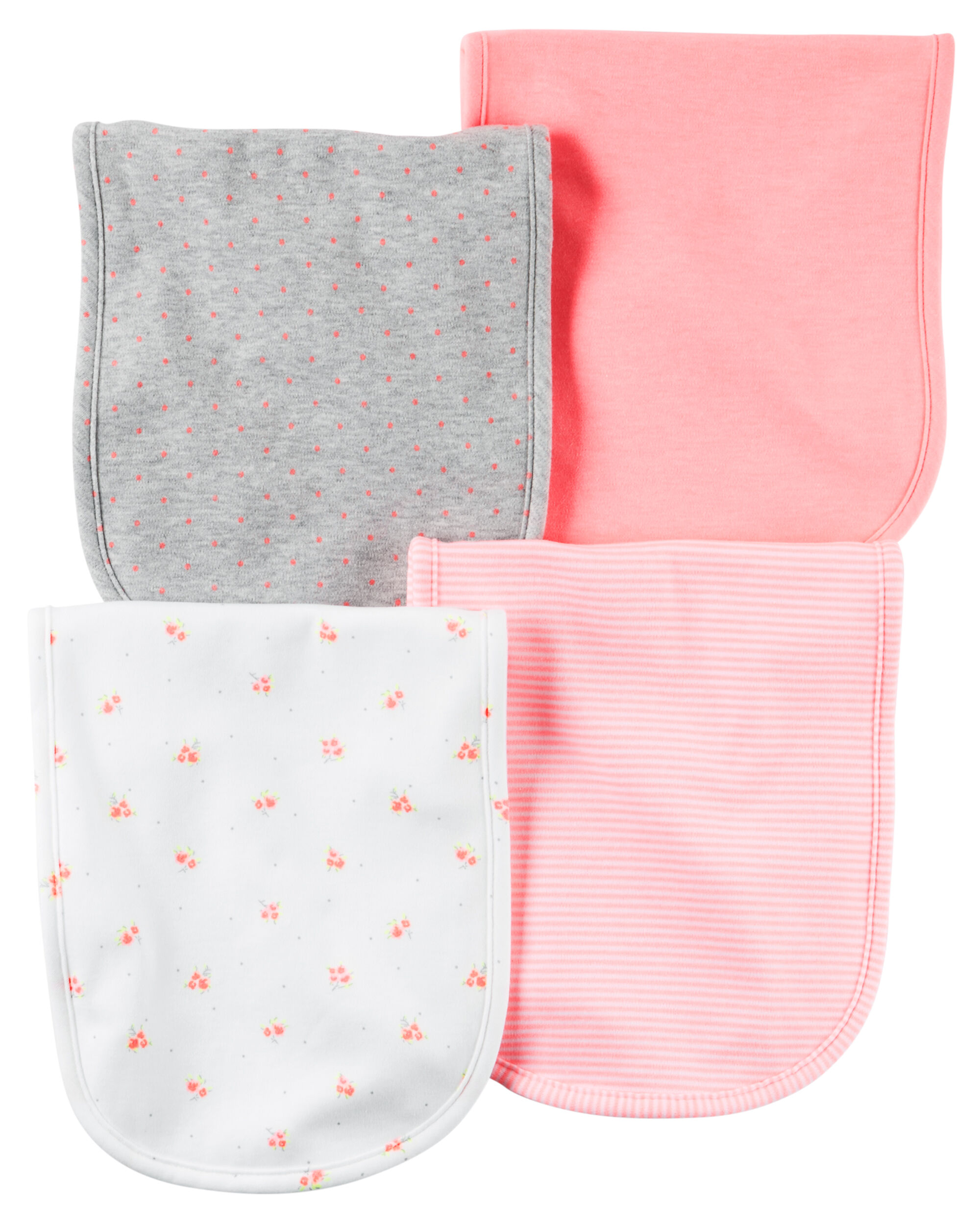 Carters Baby Girls 4-Pack Burp Cloths