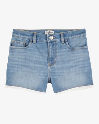 Product image 1 of Kid Eyelet Hem Iconic Denim Short - Ozone Wash