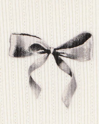 Product image 2 of Kid Bow Pointelle Baby Tee - White