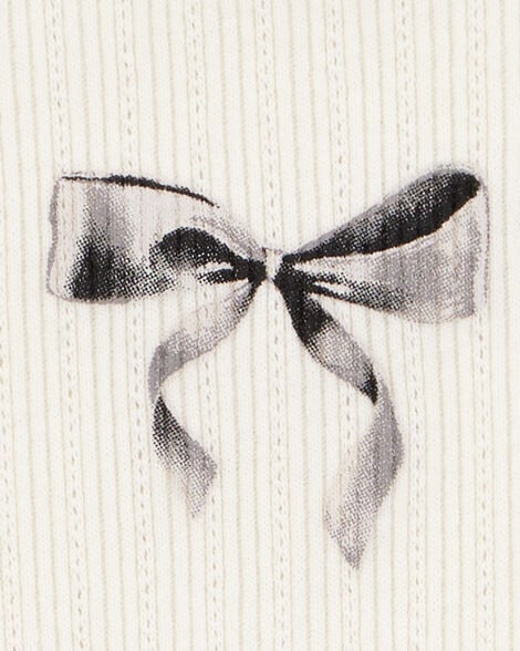 Product image 2 of Kid Bow Pointelle Baby Tee - White