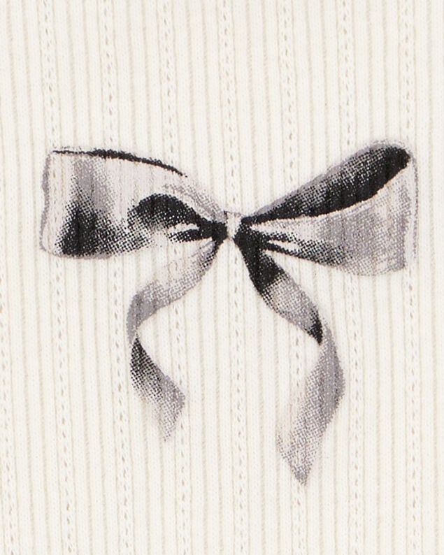Product image 2 of Kid Bow Pointelle Baby Tee - White