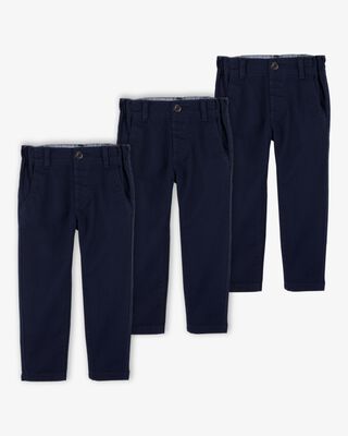 Product image 1 of Toddler 3-Pack Slim Tapered Chino Pants - Navy