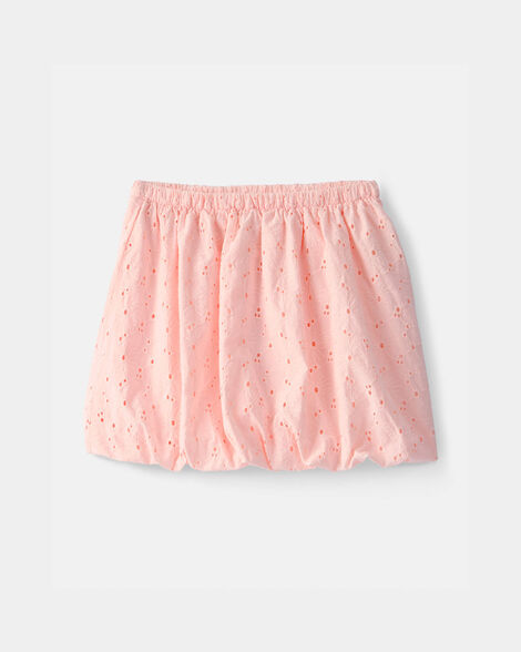 girls eyelet skirt - pink