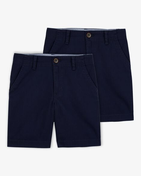 Product image 1 of Boys 2-Pack Stretch Chino Uniform Shorts - Navy