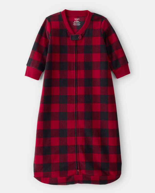 Product image 1 of Baby Checkered Print Loose Fit Long-Sleeve Wearable Blanket