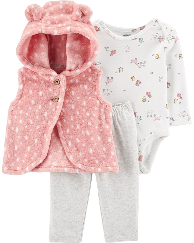 3 Piece Woodland Creatures Little Vest Set Carters Com