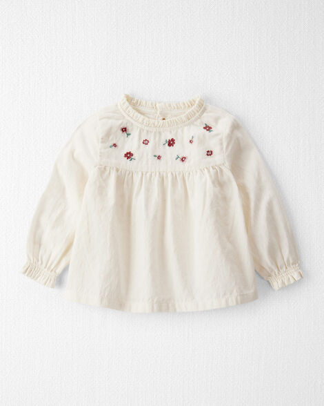 Baby Girl Organic Cotton Floral Print Long-Sleeve Top