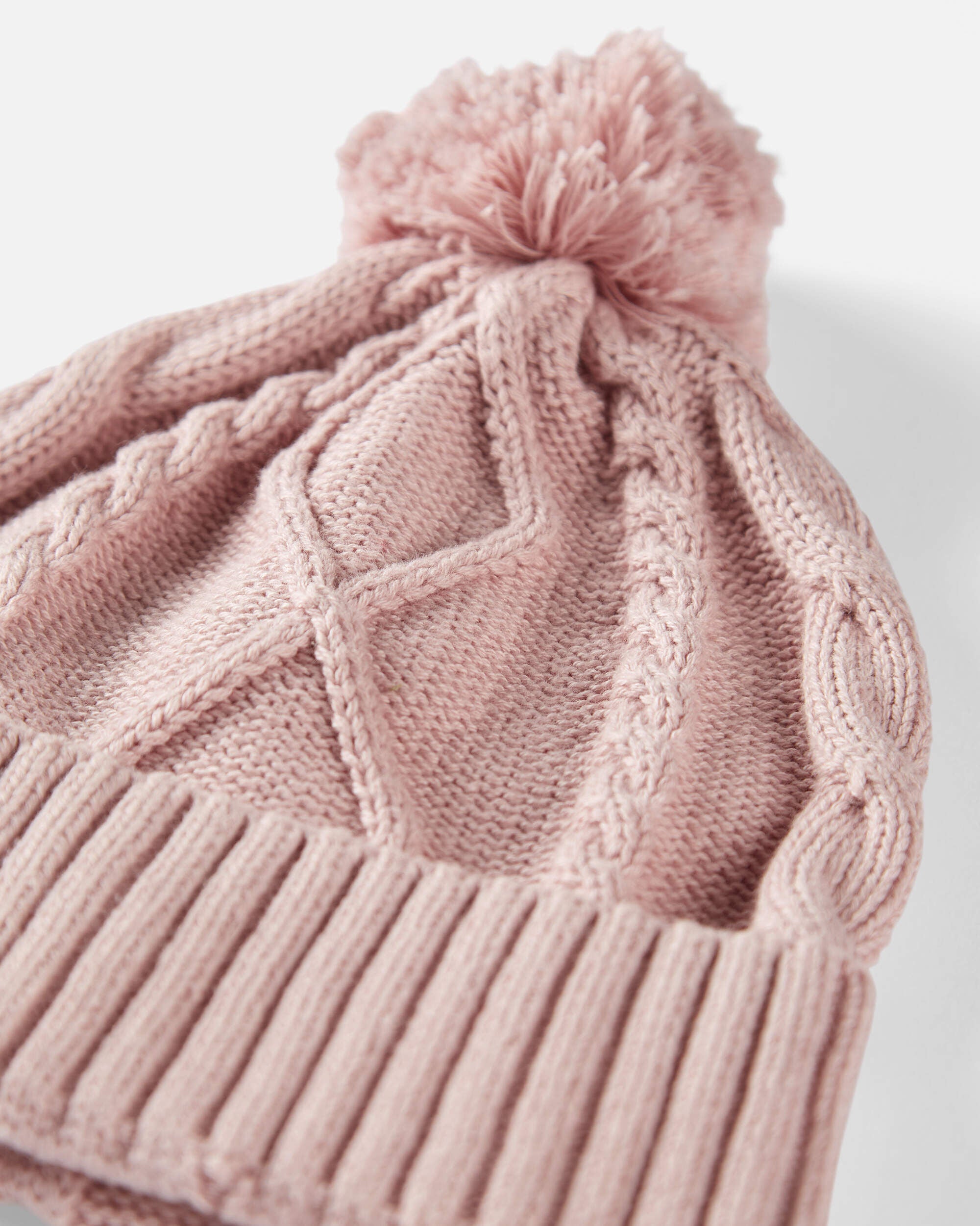 【信頼】 Organic Baby Cotton Pink Perfect in Beanie Knit Cable 帽子