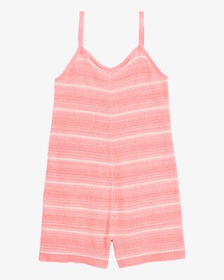 Product image 1 of Kid Striped Sweater Knit Romper - Orange